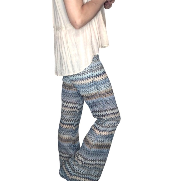 Vtg 90's Y2K Joe B Flare Bell Bottom Pants Sz L Semi Sheer Knit Festival Boho - Picture 2 of 9